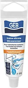Graisse silicone pour robinetteries sanitaires Geb 20 g, en tube