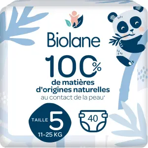 BIOLANE Couches naturelles 0% taille 5 ( 11-25kg ) 40 couches