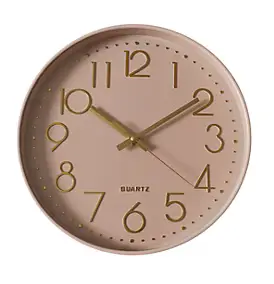 Horloge murale color block rose blush Ø30,5cm Emdedesign