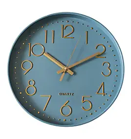 Horloge murale color block bleu océan Ø30,5cm Emdedesign