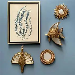 Décoration murale poisson métal doré H.21cm Emde