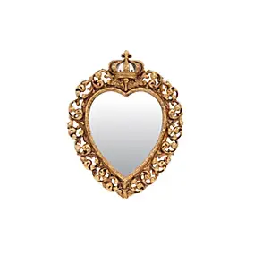 Décoration murale ex-voto couronne dorée H.30cm Emde