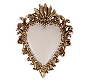Décoration murale ex-voto cœur coloré blanc H.10,5cm Emde