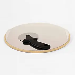 Pierre à pizza ronde Somagic Ø 33 cm avec roulette
