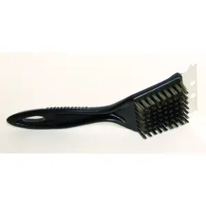 Brosse métallique avec grattoir pour plancha - Noir