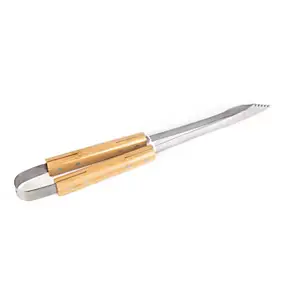 Pince pour barbecue acier inoxydable avec manche en bambou Somagic 42 cm