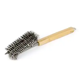 Brosse pour barbecue acier inoxydable avec manche bambou Somagic 39 cm