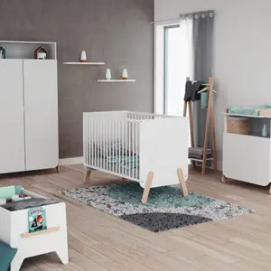 Armoire 2 portes + 1 niche en bois de hêtre Pirate blanc
