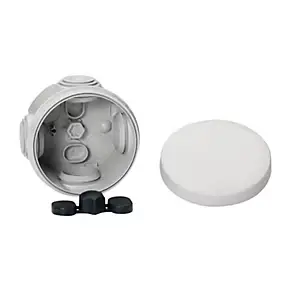 Boîte de dérivation ronde extérieure avec 4 passe-câbles et système de verrouillage 60 x 40 mm Schneider Electric Mureva Box gris