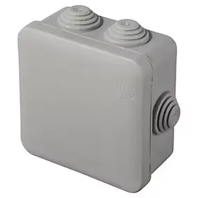 Boîte de dérivation carrée extérieure avec 7 passe-câbles et système de verrouillage 80 x 80 x 45 mm Schneider Electric Mureva Box gris