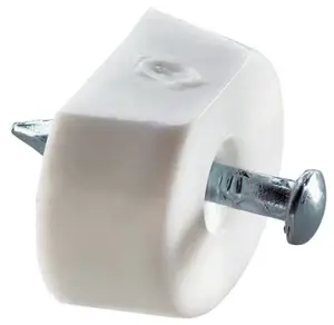 Lot de 24 taquets en plastique blanc, Ø 15 mm