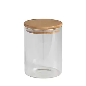 Bocal en verre avec couvercle hermétique en bambou 1 L