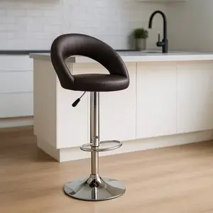 Lot de 2 tabourets de bar réglables métal et polyuréthane noir