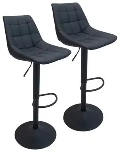Lot de 2 tabourets de bar noir "Lenon" - l.42 x p.47 x h.108 cm.