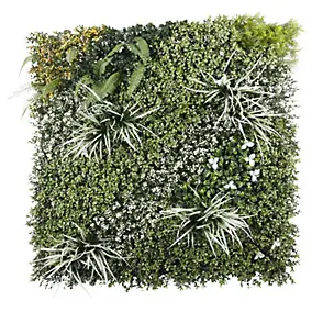 Dalle artificielle imitation végétaux "FORET FLEURIE" L. 1m x l. 1m