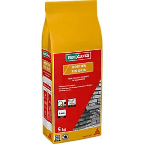 Mortier fin gris pour travaux courants de maçonnerie 5 kg Parexlanko