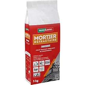 Mortier réfractaire gris foncé 5 kg Parexlanko