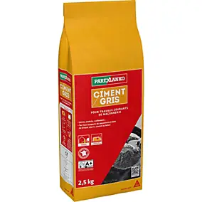Ciment gris pour travaux courants de maçonnerie 2,5 kg Parexlanko