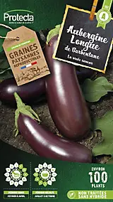 Graines d'aubergine variété "Longue violette de Barbentane" Protecta semis de février à avril