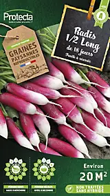 Graines de radis variété "1/2 long de 18 jours" Protecta semis de mars à novembre