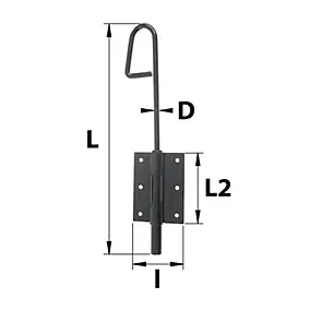 Verrou baïonnette ø16 mm L. 600 mm acier noir Afbat