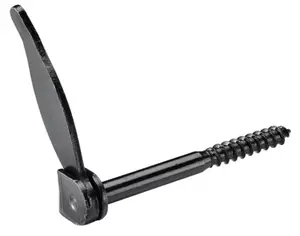 Arrêt de volet tourniquet à tirefond en acier zingué - Noir - Ø 10 x L. 115 mm