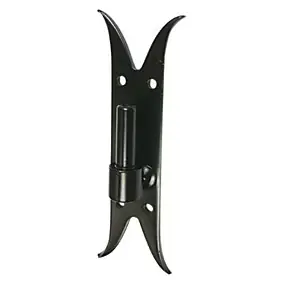 Gond sur platine Ø 14 mm hauteur 220 mm queue de carpe - acier noir
