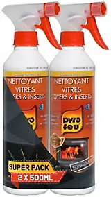 Nettoyant vitres, foyers et inserts en flacon de 500 ml vendu par 2