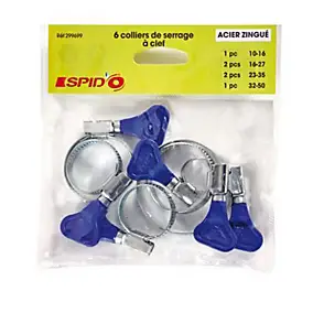 6 colliers de serrage Spido en acier galvanisé