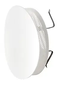 Grille d'aération aluminium Autogyre à persiennes avec moustiquaire blanche ø80 mm
