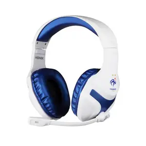 Konix FFF Casque Avec fil Arceau Jouer Bleu, Blanc