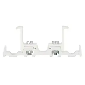 12 supports de plafond pour rail rideau double 24 x 16 mm blanc Mobois