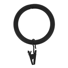 10 anneaux pince pour tringle à rideau D52 métal noir Ø28mm Mobois