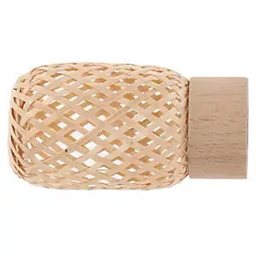 Embout cylindre pour barre à rideau effet cannage beige Ø28mm Mobois