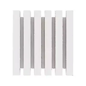 Embout cube strié pour barre à rideau bois de hêtre blanc Ø28mm Mobois