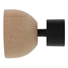 Embout cylindre pour tringle à rideau bois et métal noir Ø.2,8 Mobois