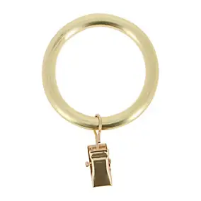 10 anneaux pince pour tringle à rideau D52 métal doré Ø28mm Mobois