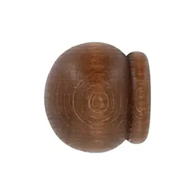 2 embouts anglais pour barre à rideau bois de hêtre chêne foncé Ø2,8cm Mobois
