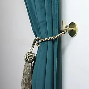 2 porte embrasses rideau métal doré mat L.33,5mm Mobois