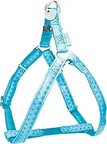 Harnais réglable Mc Leather 15mm turquoise