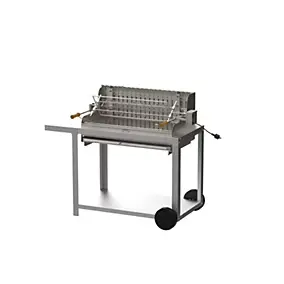 Barbecue charbon sur chariot Irissarry inox 78 x 32 cm Le Marquier
