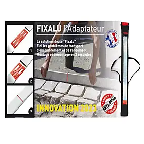 Kit règles de maçon 3 x 1 mètre Ocai Fixaluminium + 2 adaptateurs et sacoche de rangement