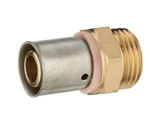 Raccord droit à sertir PER Mâle 3/8" - D12 - Lot de 5 pièces
