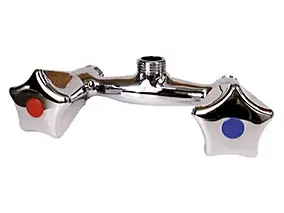 Robinet mélangeur mural pour douche entraxe 60 mm Mâle 15 x 21 en laiton chromé Noyon et Thiebault