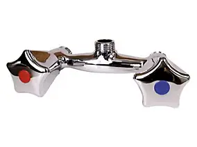 Robinet mélangeur mural pour douche entraxe 100 mm Mâle 15 x 21 en laiton chromé Noyon et Thiebault