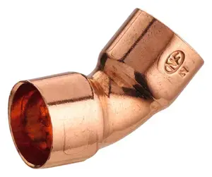 2 coudes cuivre pour tube cuivre - Ø 18 mm embouts F angle 45 °