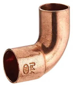 2 coudes pour tube cuivre Ø 12 mm avec embouts M/F angle 90 °