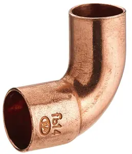 2 coudes pour tube cuivre Ø 14 mm avec embouts M/F angle 90 °