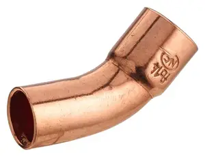 2 coudes cuivre pour tube cuivre - Ø 16 mm embouts M/F angle 45 °