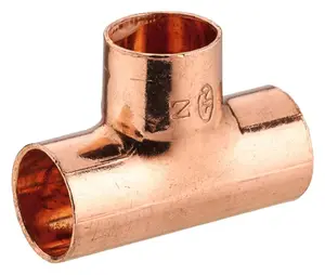 2 tés à souder pour tube cuivre Ø 16 mm avec embouts F